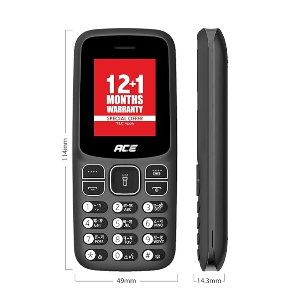 Itel Ace2 Comes with 1.8" Display Size, 1000 mAh Battery, Bluetooth with Kingtalker & Contact icon Support | Deep Blue