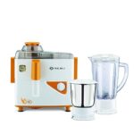 Bajaj Neo Jx4 450-Watt Juicer Mixer Grinder With 2 Jars (White/Orange), 450 Watt | with 2 years warranty
