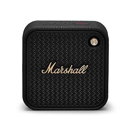 Marshall Willen II Portable Bluetooth Speaker with 17+ Hours of Portable Playtime, Dust & Waterproof (IP67) – Black & Brass.