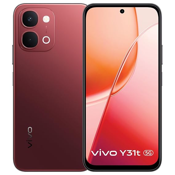 vivo Y31t 5G (Crimson Red, 6GB RAM, 128GB Storage)